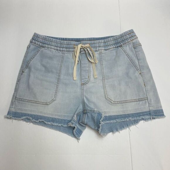 International Concepts Women's High Rise Drawstring Jean Shorts Size Medium - Picture 9 of 9